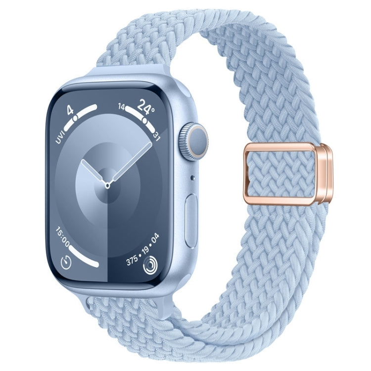 For Apple Watch Series 9 45mm Slim Magnetic Buckle Nylon Braided Watch Band(Light Blue) - free shipping - PMc TechLife - Order now!