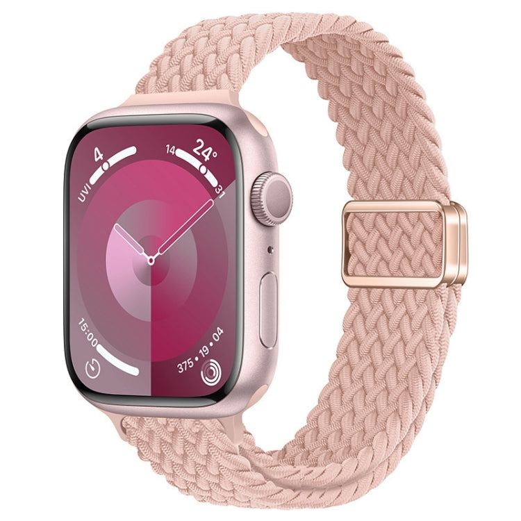 For Apple Watch Series 8 45mm Slim Magnetic Buckle Nylon Braided Watch Band(Cream Pink Sand) - free shipping - PMc TechLife - Order now!