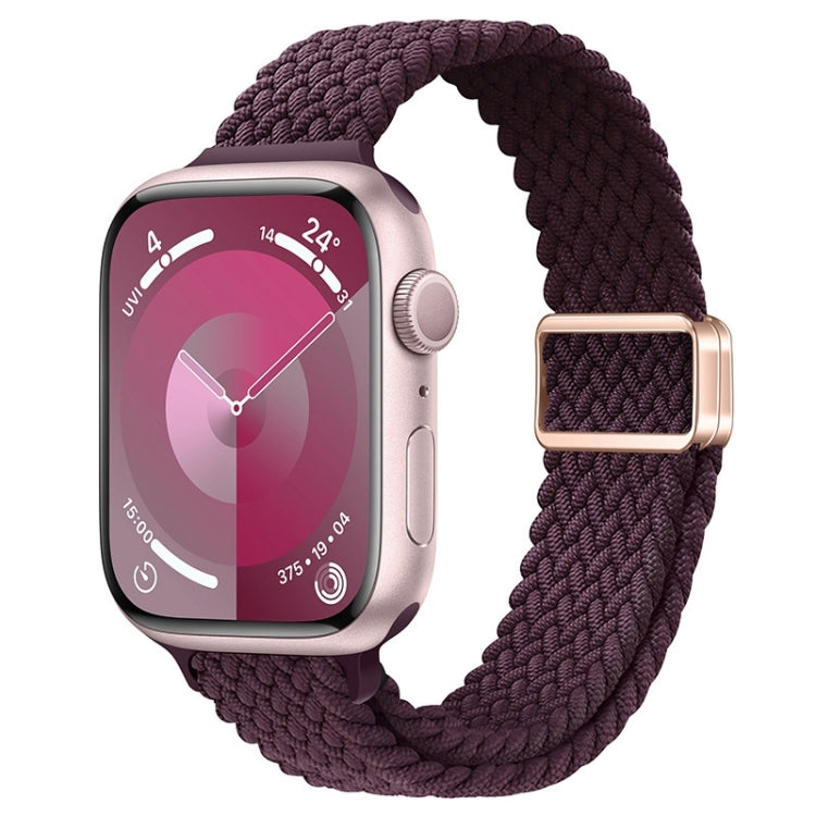 For Apple Watch Series 7 45mm Slim Magnetic Buckle Nylon Braided Watch Band(Crimson Cherry) - free shipping - PMc TechLife - Order now!
