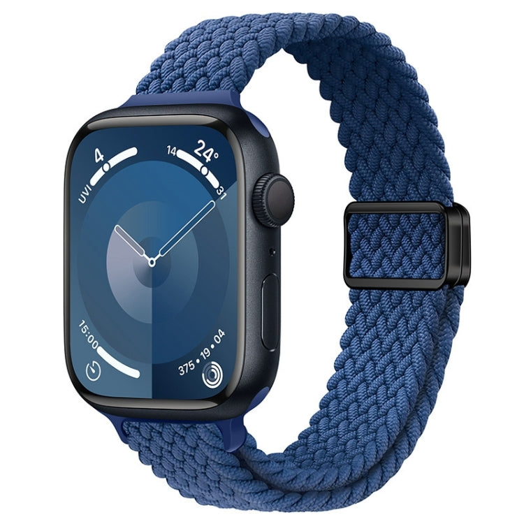 For Apple Watch SE 44mm Slim Magnetic Buckle Nylon Braided Watch Band(Atlantic Blue) - free shipping - PMc TechLife - Order now!