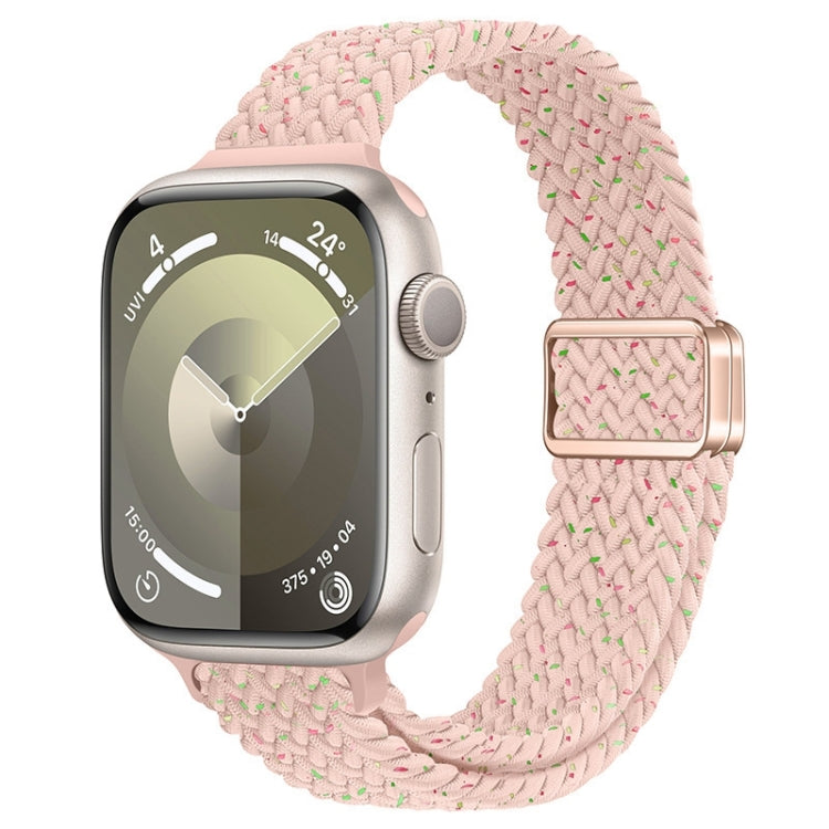 For Apple Watch Series 5 44mm Slim Magnetic Buckle Nylon Braided Watch Band(Starlight Pink) - free shipping - PMc TechLife - Order now!