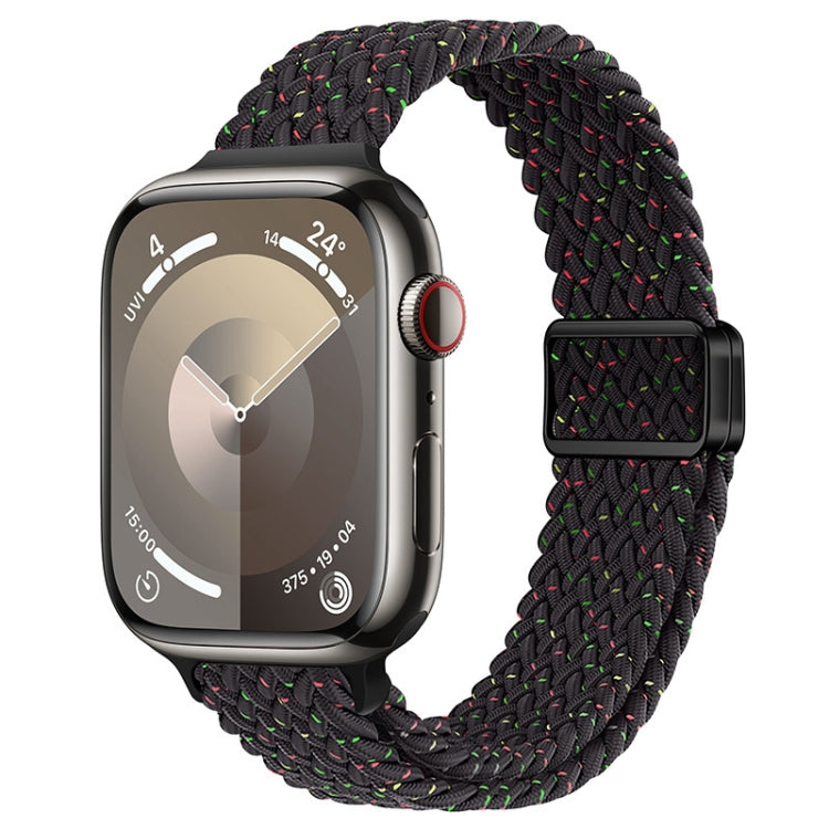 For Apple Watch Series 3 38mm Slim Magnetic Buckle Nylon Braided Watch Band(Starlight Black) - free shipping - PMc TechLife - Order now!