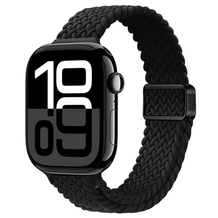 For Apple Watch Series 10 42mm Slim Magnetic Buckle Nylon Braided Watch Band(Black) - free shipping - PMc TechLife - Order now!