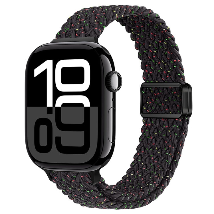 For Apple Watch Series 10 42mm Slim Magnetic Buckle Nylon Braided Watch Band(Starlight Black) - free shipping - PMc TechLife - Order now!