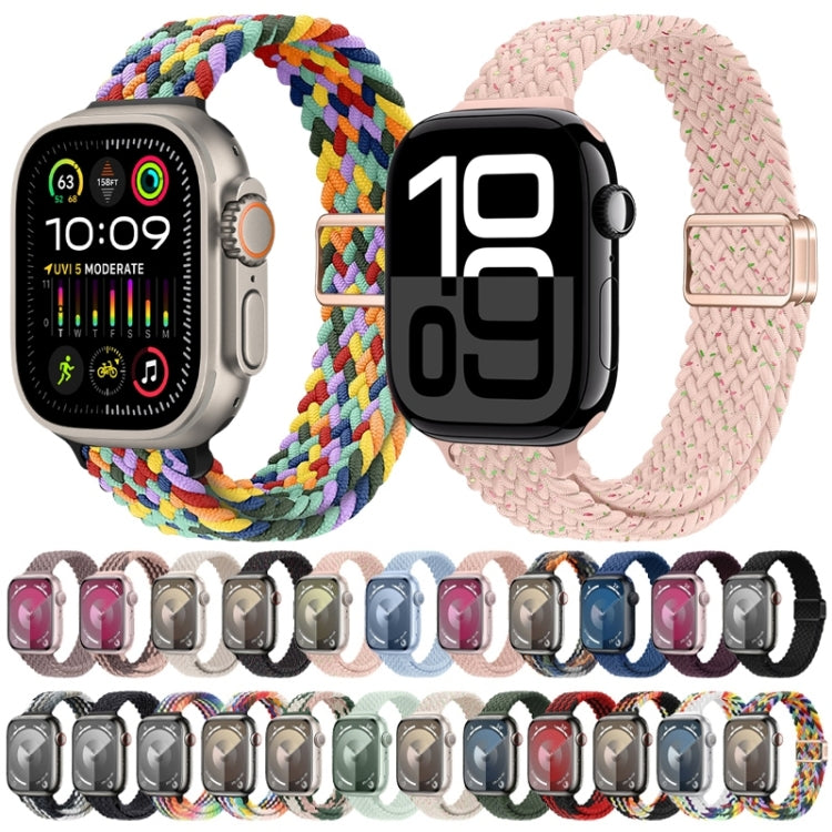 For Apple Watch Series 6 40mm Slim Magnetic Buckle Nylon Braided Watch Band(W Pattern Colorful) - free shipping - PMc TechLife - Order now!