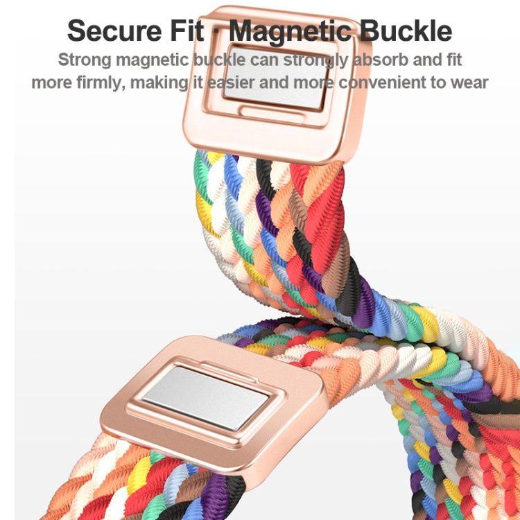 For Apple Watch SE 2023 40mm Slim Magnetic Buckle Nylon Braided Watch Band(Rainbow) - free shipping - PMc TechLife - Order now!