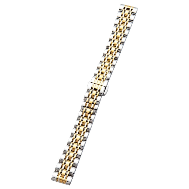 For Garmin Lily 2 Seven-beads 14mm Stainless Steel Watch Band(Silver Gold) - Watch Bands by PMc TechLife | Online Shopping South Africa | PMc TechLife | Buy Now Pay Later Mobicred