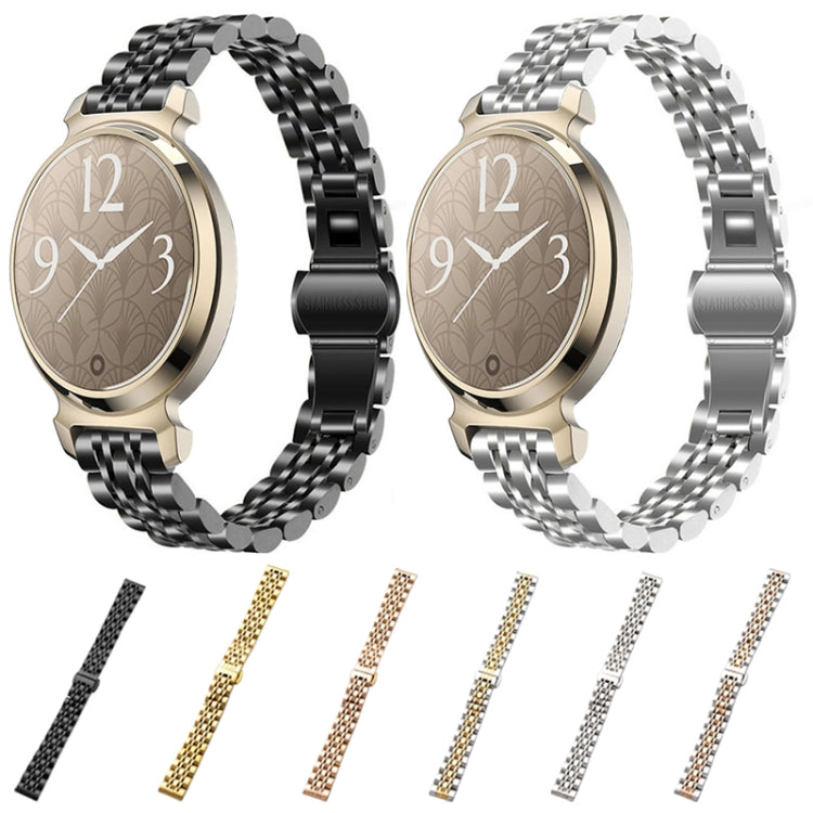 For Garmin Lily 2 Seven-beads 14mm Stainless Steel Watch Band(Silver Gold) - Watch Bands by PMc TechLife | Online Shopping South Africa | PMc TechLife | Buy Now Pay Later Mobicred