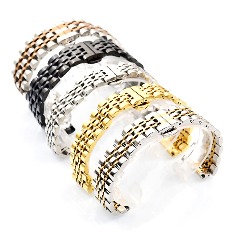 For Garmin Lily 2 Seven-beads 14mm Stainless Steel Watch Band(Silver Gold) - Watch Bands by PMc TechLife | Online Shopping South Africa | PMc TechLife | Buy Now Pay Later Mobicred