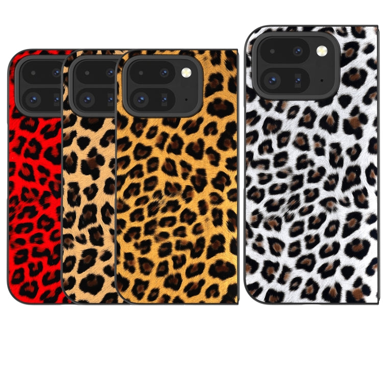 For Google Pixel 9 Pro Fold Black Frame Leopard Full Coverage Phone Case(Red Leopard) - Google Cases by PMC TechLife | Online Shopping South Africa | PMC TechLife | Buy Now Pay Later Mobicred