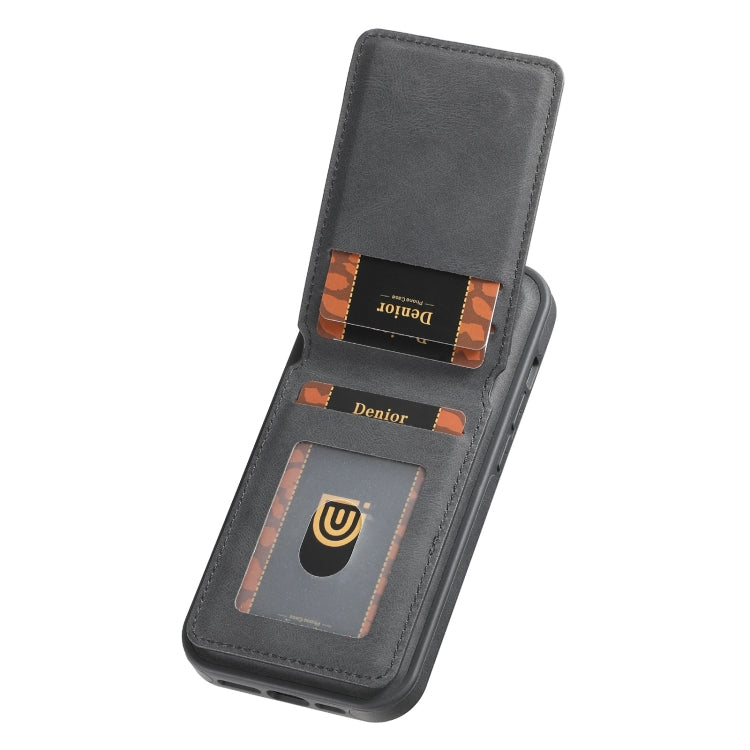For iPhone 16 Denior D17 Skin Feel MagSafe Detachable Card Slot Phone Case(Black) - iPhone 16 Cases by Denior | Online Shopping South Africa | PMC TechLife | Buy Now Pay Later Mobicred