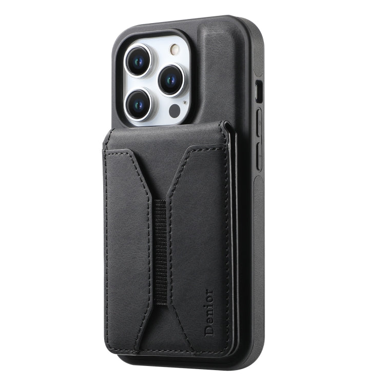 For iPhone 16 Pro Denior D17 Skin Feel MagSafe Detachable Card Slot Phone Case(Black) - iPhone 16 Pro Cases by Denior | Online Shopping South Africa | PMC TechLife | Buy Now Pay Later Mobicred