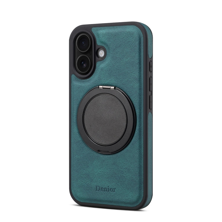 For iPhone 16 Plus Denior A14 Skin Feel Rotating Holder MagSafe Phone Case(Blue) - iPhone 16 Plus Cases by Denior | Online Shopping South Africa | PMC TechLife | Buy Now Pay Later Mobicred