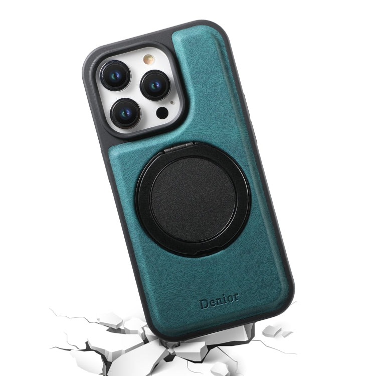 For iPhone 16 Plus Denior A14 Skin Feel Rotating Holder MagSafe Phone Case(Blue) - iPhone 16 Plus Cases by Denior | Online Shopping South Africa | PMC TechLife | Buy Now Pay Later Mobicred