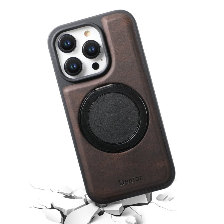 For iPhone 16 Plus Denior A14 Skin Feel Rotating Holder MagSafe Phone Case(Brown) - free shipping - PMC TechLife - Order now!