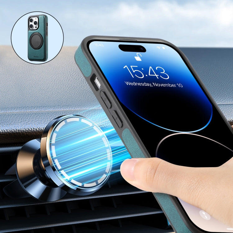 For iPhone 16 Pro Denior A14 Skin Feel Rotating Holder MagSafe Phone Case(Blue) - free shipping - PMC TechLife - Order now!