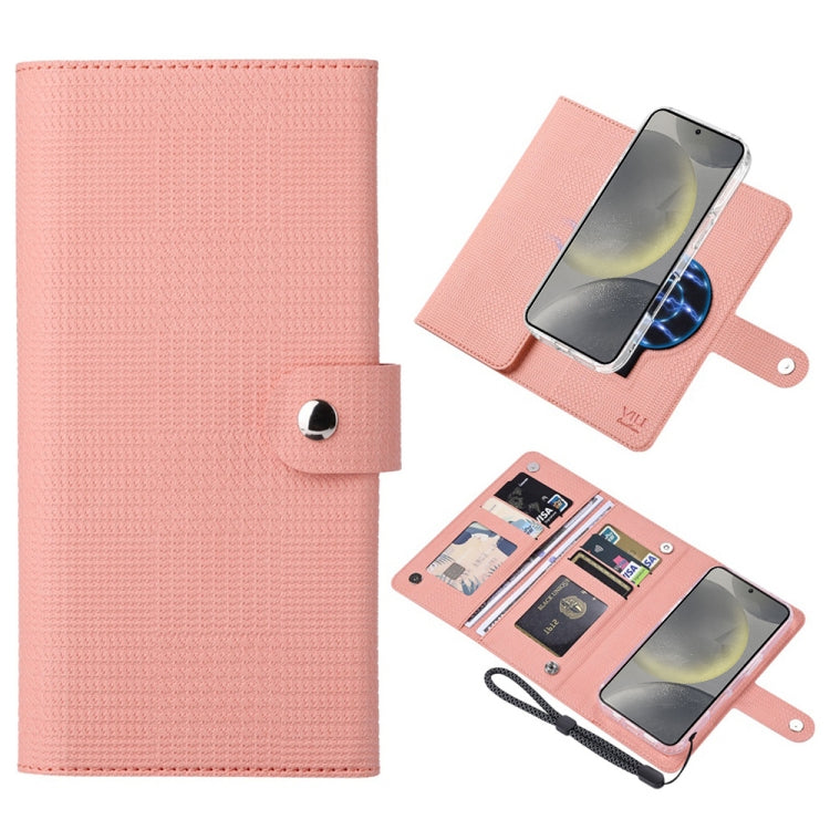 For Samsung Galaxy S24+ 5G ViLi GHA-C Series RFID MagSafe Magnetic Flip Leather Phone Case(Pink) - free shipping - PMC Jewellery - Order now!