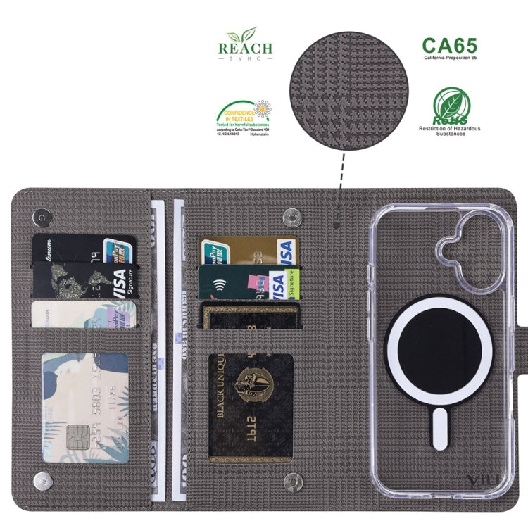 For Samsung Galaxy S24 5G ViLi GHA-C Series RFID MagSafe Magnetic Flip Leather Phone Case(Grey) - free shipping - PMC Jewellery - Order now!