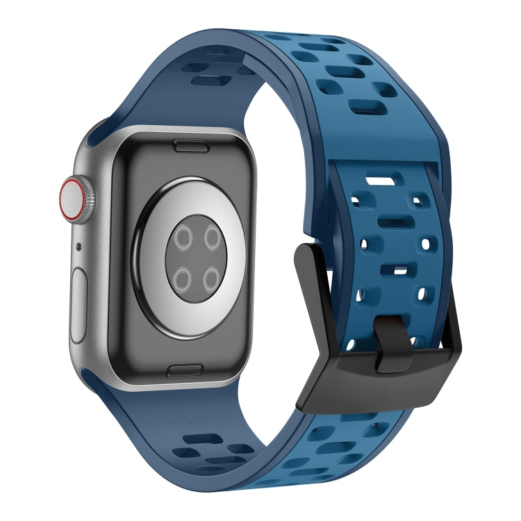 For Apple Watch SE 2023 44mm Meteorite Two-color Silicone Watch Band(Navy Blue) - free shipping - PMc TechLife - Order now!