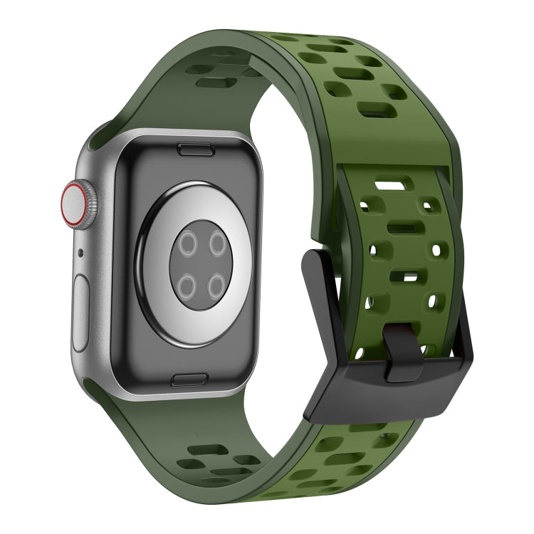 For Apple Watch Series 4 44mm Meteorite Two-color Silicone Watch Band(Army Green) - free shipping - PMc TechLife - Order now!