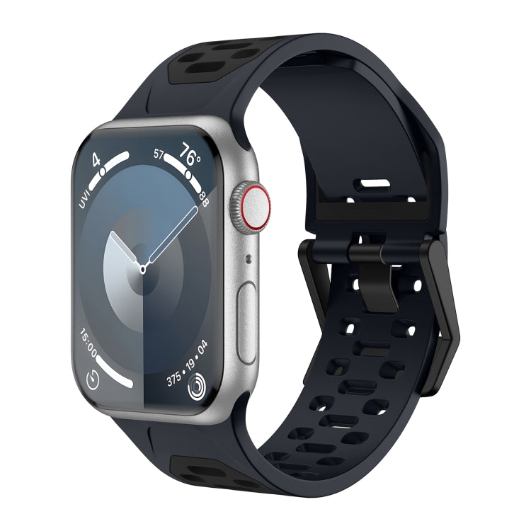 For Apple Watch Series 4 44mm Meteorite Two-color Silicone Watch Band(Grey Black) - free shipping - PMc TechLife - Order now!