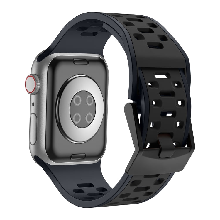 For Apple Watch Series 4 44mm Meteorite Two-color Silicone Watch Band(Grey Black) - free shipping - PMc TechLife - Order now!