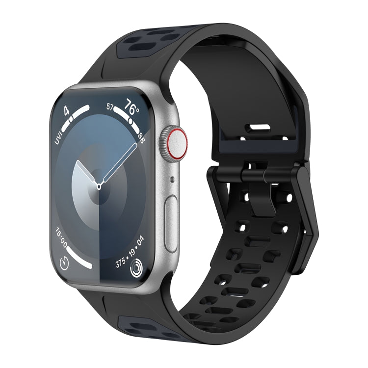 For Apple Watch Series 3 42mm Meteorite Two-color Silicone Watch Band(Black Grey) - free shipping - PMc TechLife - Order now!