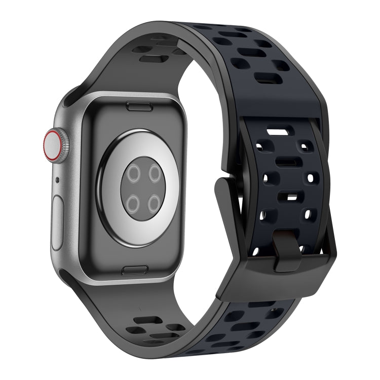For Apple Watch Series 3 42mm Meteorite Two-color Silicone Watch Band(Black Grey) - free shipping - PMc TechLife - Order now!