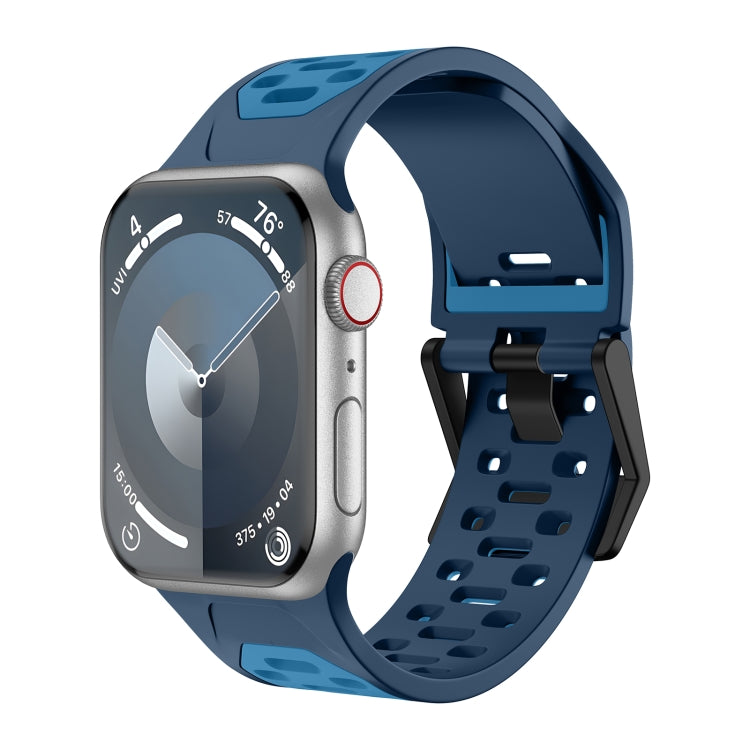 For Apple Watch Series 3 42mm Meteorite Two-color Silicone Watch Band(Navy Blue) - free shipping - PMc TechLife - Order now!