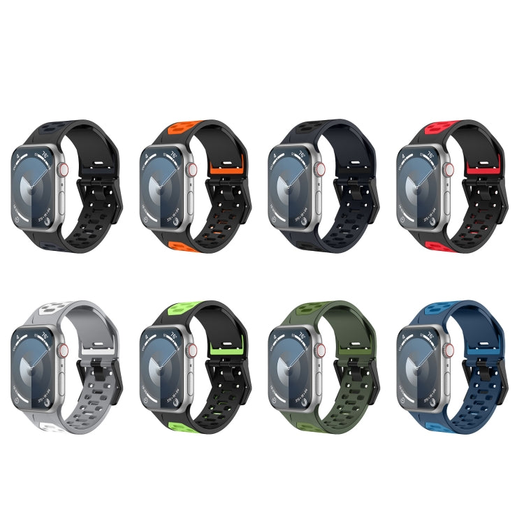 For Apple Watch SE 44mm Meteorite Two-color Silicone Watch Band(Army Green) - free shipping - PMc TechLife - Order now!