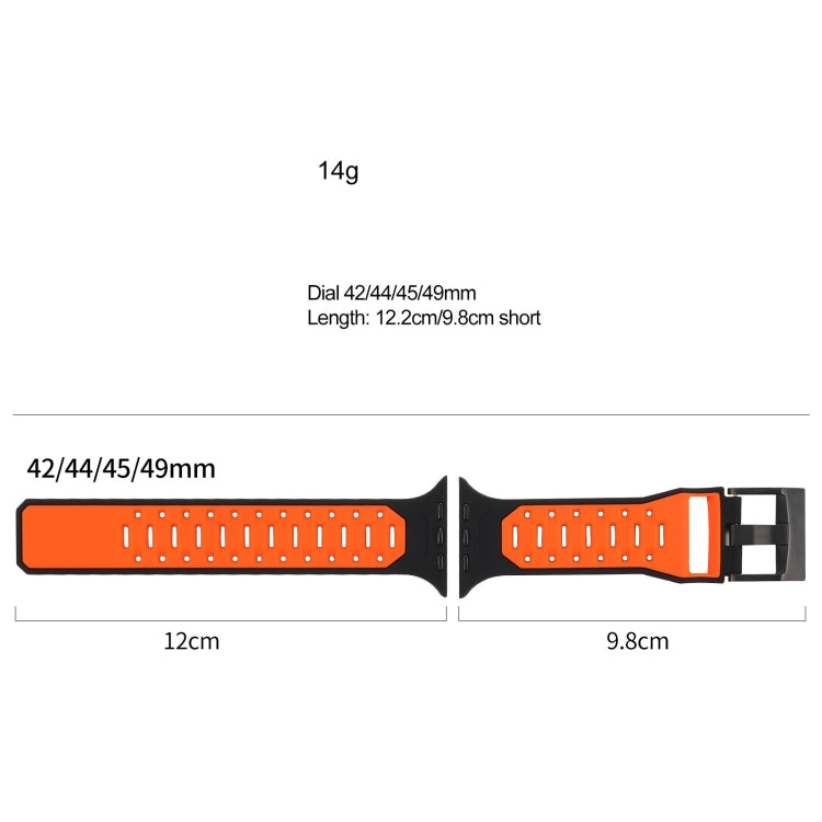 For Apple Watch Series 4 44mm Meteorite Two-color Silicone Watch Band(Grey Black) - free shipping - PMc TechLife - Order now!