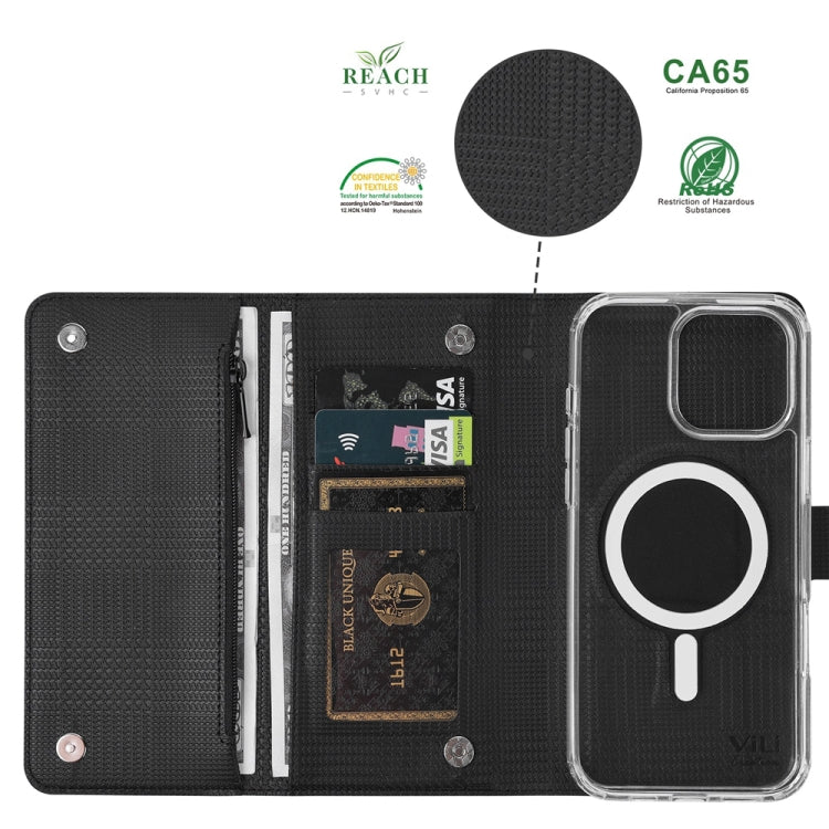 For Samsung Galaxy S24 Ultra 5G ViLi GHB-C Series RFID MagSafe Magnetic Flip Leather Phone Case(Black) - free shipping - PMC Jewellery - Order now!