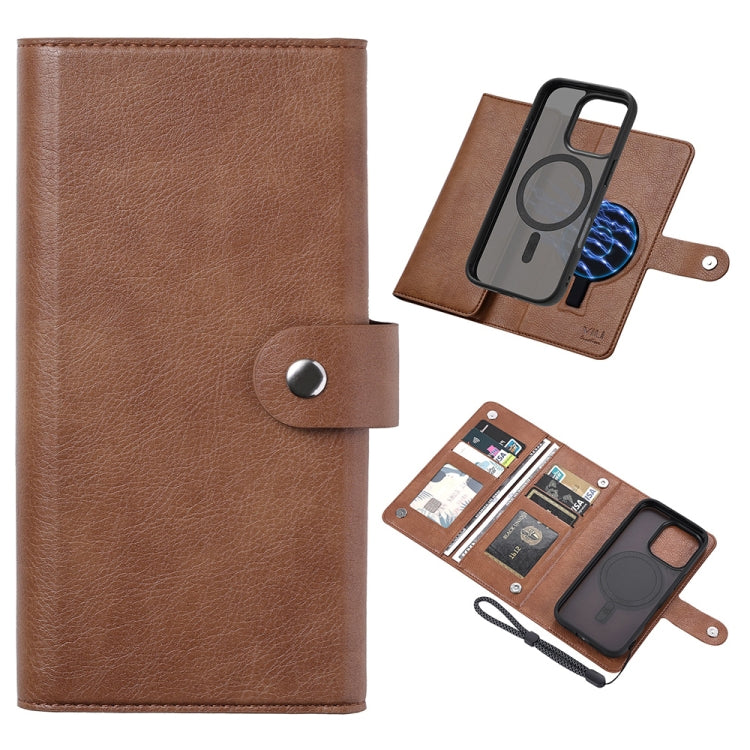 For iPhone 16 Pro ViLi GVA Series MagSafe Magnetic RFID Leather Phone Case(Brown) - iPhone 16 Pro Cases by ViLi | Online Shopping South Africa | PMC TechLife | Buy Now Pay Later Mobicred