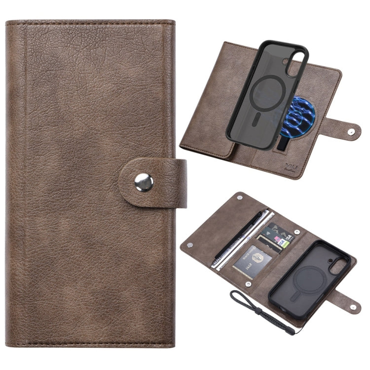For iPhone 16 Plus ViLi GVS Series MagSafe Magnetic RFID Leather Phone Case(Coffee) - iPhone 16 Plus Cases by ViLi | Online Shopping South Africa | PMC TechLife | Buy Now Pay Later Mobicred