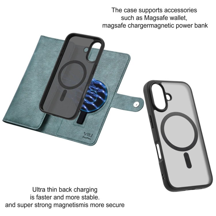 For iPhone 16 Plus ViLi GVS Series MagSafe Magnetic RFID Leather Phone Case(Green) - free shipping - PMC TechLife - Order now!