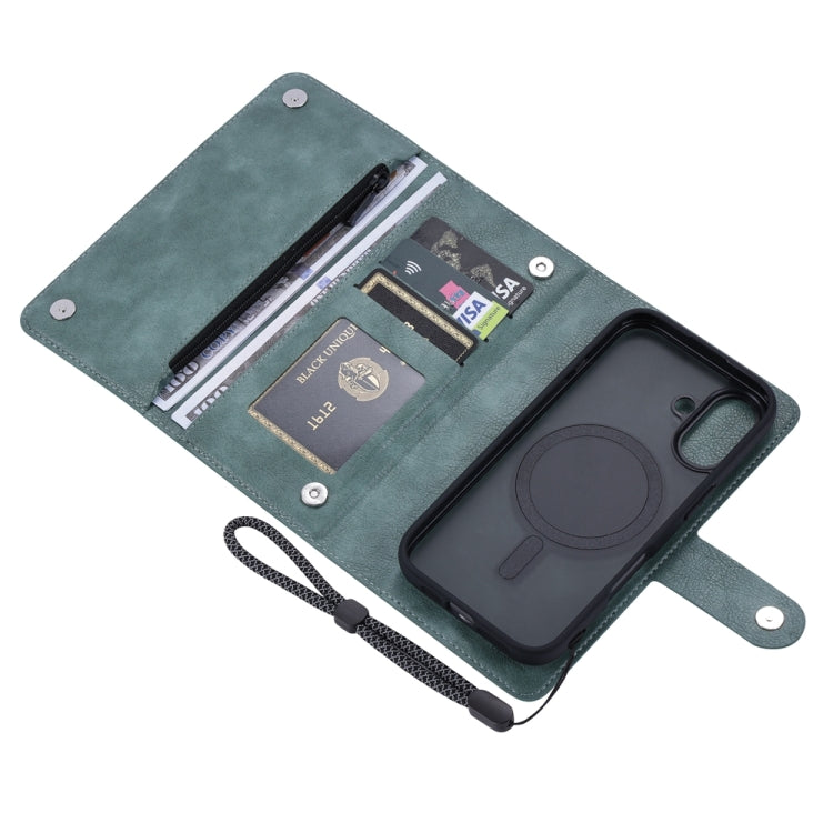 For iPhone 16 Plus ViLi GVS Series MagSafe Magnetic RFID Leather Phone Case(Green) - free shipping - PMC TechLife - Order now!