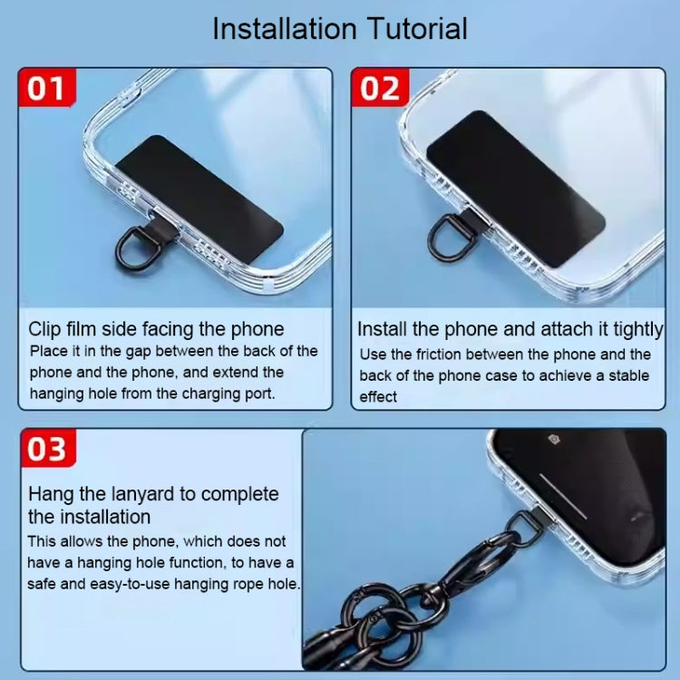 Rectangle Metal Mobile Phone Lanyard Fixing Gasket(Silver) - Lanyards & Wrist Straps by PMc TechLife | Online Shopping South Africa | PMc TechLife | Buy Now Pay Later Mobicred