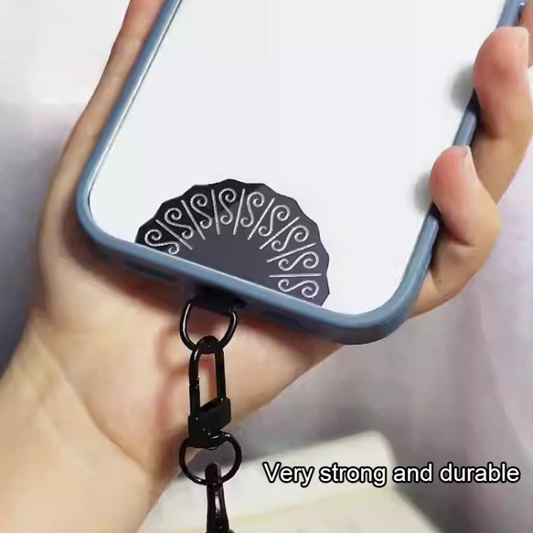 Fan-shaped Metal Mobile Phone Lanyard Fixing Gasket(Black) - Lanyards & Wrist Straps by PMc TechLife | Online Shopping South Africa | PMc TechLife | Buy Now Pay Later Mobicred