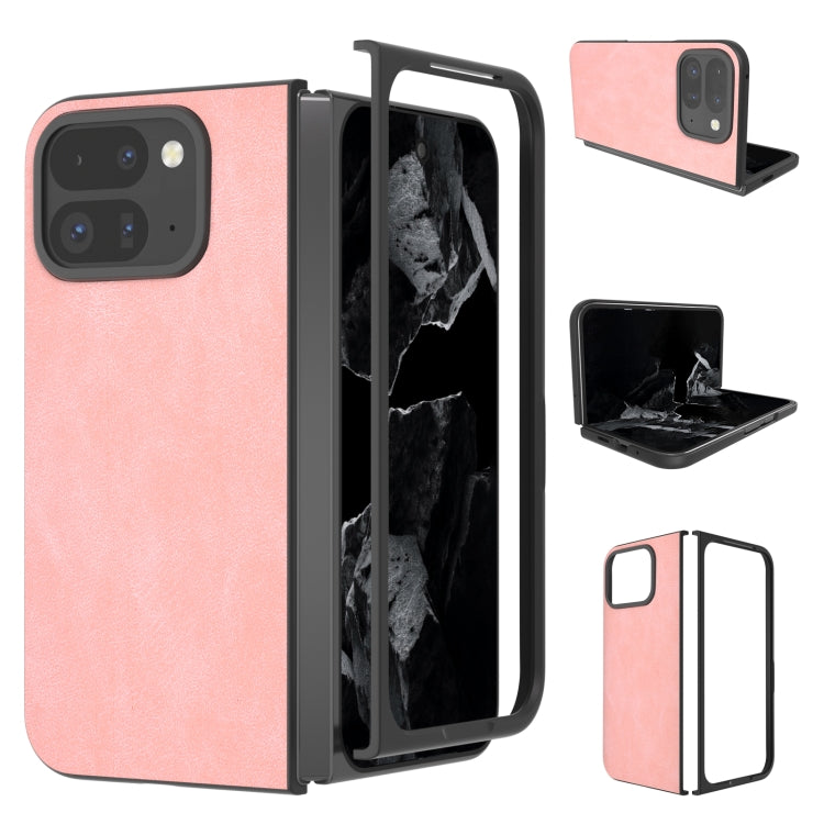 For Google Pixel 9 Pro Fold Black Frame PU Leather Full Coverage Phone Case(Pink) - Google Cases by PMC TechLife | Online Shopping South Africa | PMC TechLife | Buy Now Pay Later Mobicred