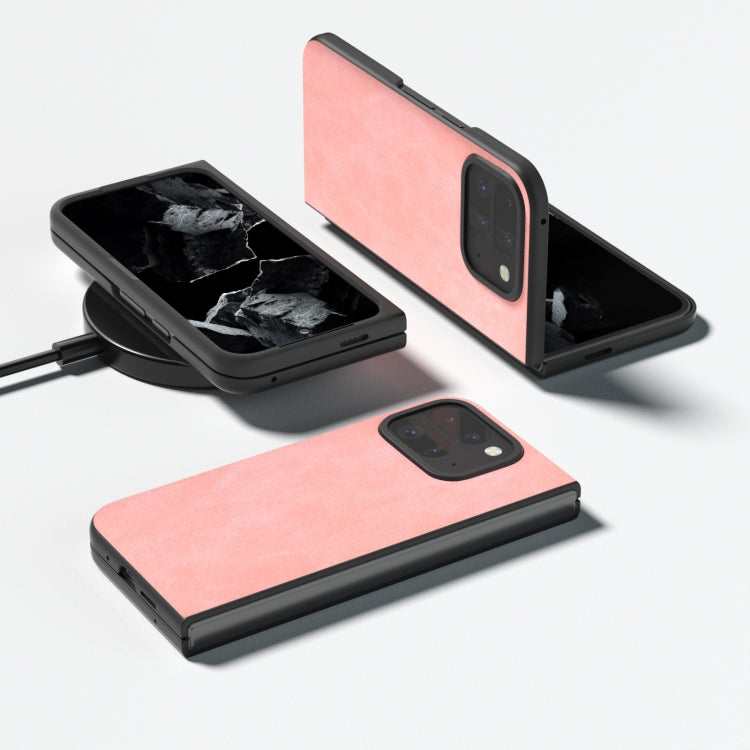 For Google Pixel 9 Pro Fold Black Frame PU Leather Full Coverage Phone Case(Pink) - Google Cases by PMC TechLife | Online Shopping South Africa | PMC TechLife | Buy Now Pay Later Mobicred