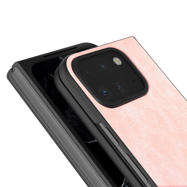 For Google Pixel 9 Pro Fold Black Frame PU Leather Full Coverage Phone Case(Pink) - Google Cases by PMC TechLife | Online Shopping South Africa | PMC TechLife | Buy Now Pay Later Mobicred