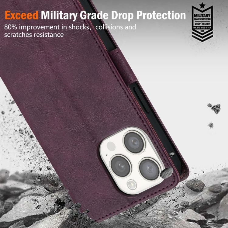 For iPhone 16e N.BEKUS CSJ-P1 Solid Color Leather Phone Case(Wine Red) - iPhone 16e Cases by N.BEKUS | Online Shopping South Africa | PMC TechLife | Buy Now Pay Later Mobicred