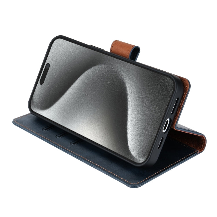 For iPhone 16e N.BEKUS CSJ-P1 Solid Color Leather Phone Case(Blue) - iPhone 16e Cases by N.BEKUS | Online Shopping South Africa | PMC TechLife | Buy Now Pay Later Mobicred