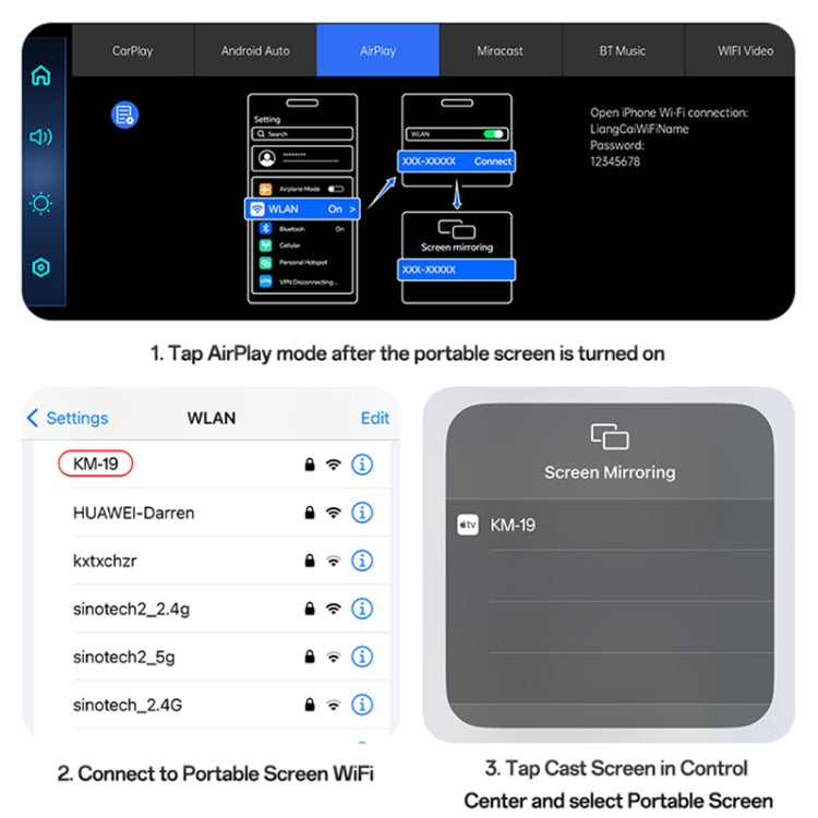 Yesido KM19 10.26 inch Center Console CarPlay Portable Car Video Navigation with Driving Recorder(Black) - free shipping - PMC Jewellery - Order now!