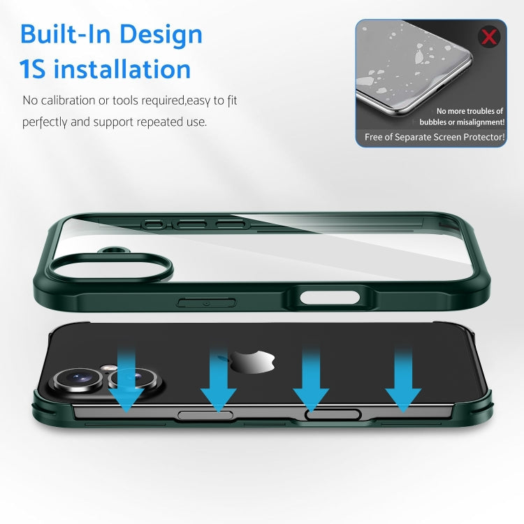 For iPhone 16 Pro Double-sided Plastic Glass Phone Protective Case(Dark Green) - iPhone 16 Pro Cases by PMC TechLife | Online Shopping South Africa | PMC TechLife | Buy Now Pay Later Mobicred