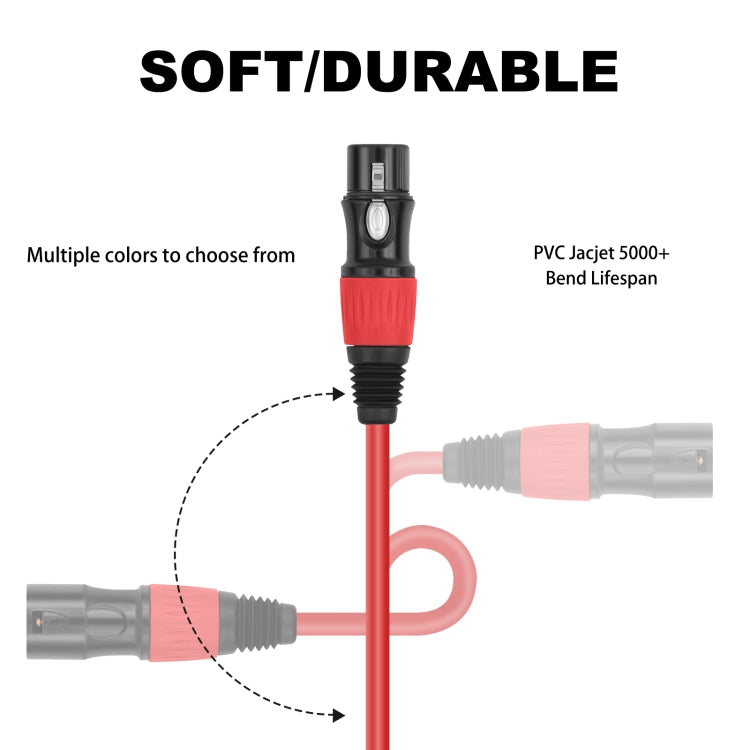 JC1015 XLR 3pin Male to Female Audio Cable, Length:10m(Red) - Microphone Audio Cable & Connector by PMC TechLife | Online Shopping South Africa | PMC TechLife | Buy Now Pay Later Mobicred