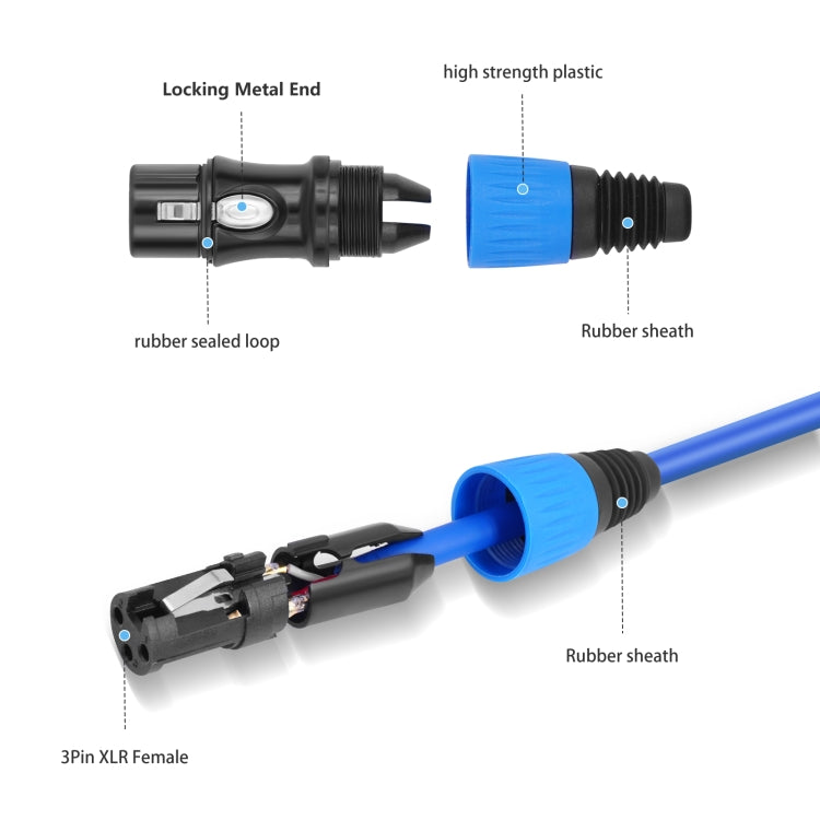 JC1015 XLR 3pin Male to Female Audio Cable, Length:10m(Black) - Microphone Audio Cable & Connector by PMC TechLife | Online Shopping South Africa | PMC TechLife | Buy Now Pay Later Mobicred