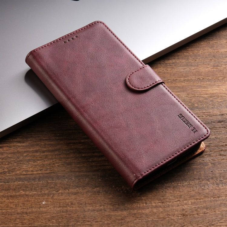 For OPPO Reno11 F 5G N.BEKUS CSJ-P1 Solid Color Leather Phone Case(Wine Red) - OPPO Cases by N.BEKUS | Online Shopping South Africa | PMC Jewellery | Buy Now Pay Later Mobicred