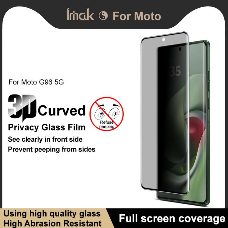 For Motorola Moto G96 5G imak 3D Curved HD Full Screen Anti-spy Tempered Glass Protective Film - free shipping - PMC TechLife - Order now!