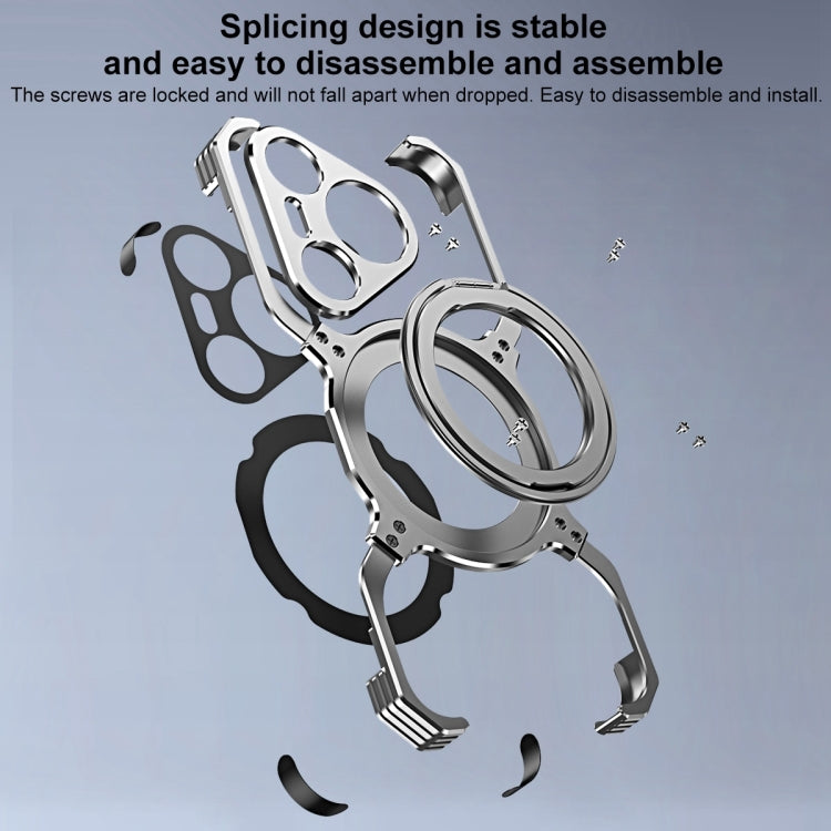 For Huawei Pura 70 Mechanical Arm Borderless MagSafe Holder Metal Phone Case(Black Red) - Huawei Cases by PMC Jewellery | Online Shopping South Africa | PMC Jewellery | Buy Now Pay Later Mobicred